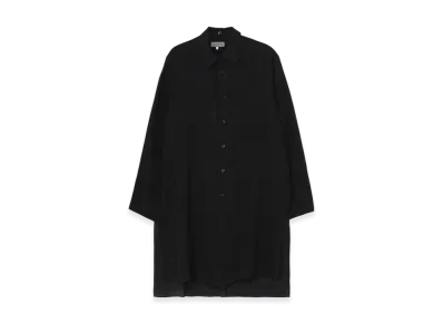 Yohji Yamamoto POUR HOMME 80 Modal Loan Asymmetry Collar Blouse "Black"