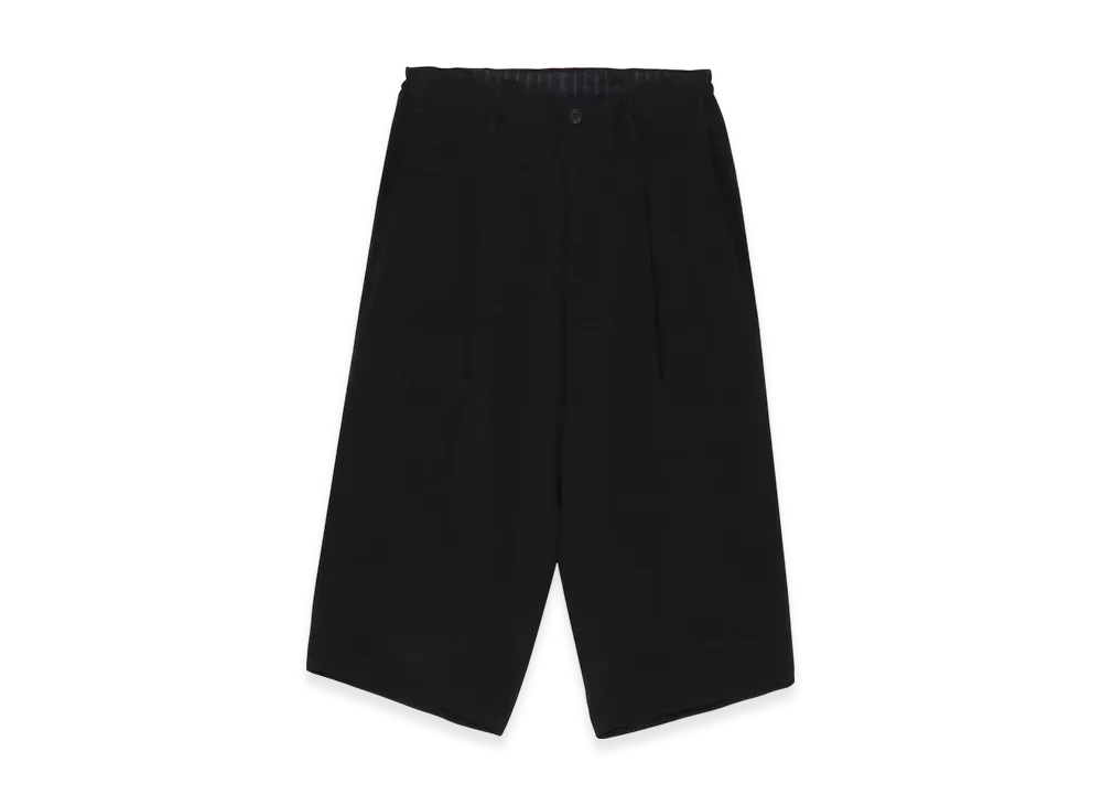 Yohji Yamamoto POUR HOMME 12M Silk Decine Tucked Seam Wide Pants "Black"