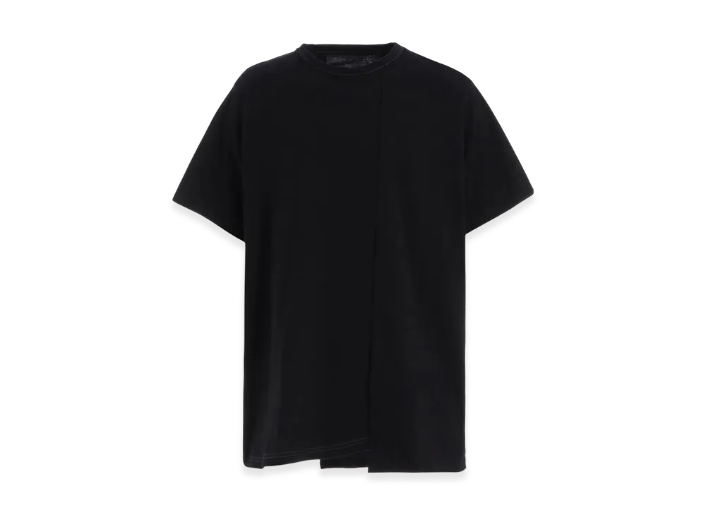 Yohji Yamamoto POUR HOMME 30/- Combed Single Jersey St Paneled Slit T "Black"