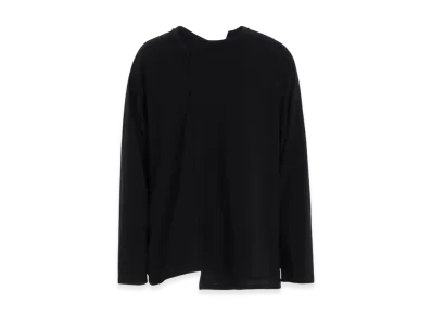 Yohji Yamamoto POUR HOMME 30/- Combed Single Jersey St Paneled Slit T "Black"