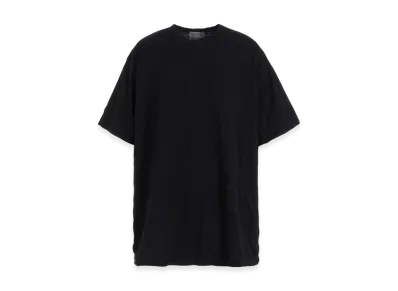 Yohji Yamamoto POUR HOMME Wrinkled Stripe Jq Round Neck T "Black"