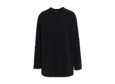 Yohji Yamamoto POUR HOMME Wrinkled Stripe Jq Round Neck T "Black"