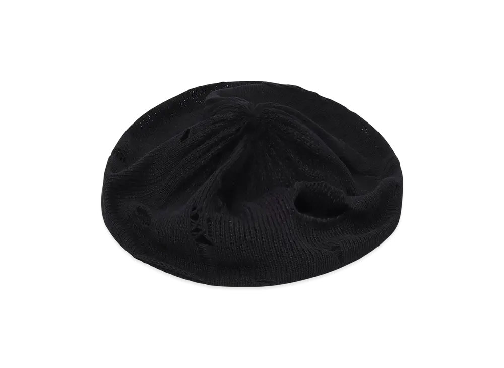 Yohji Yamamoto POUR HOMME Jersey Damaged Beret "Black"