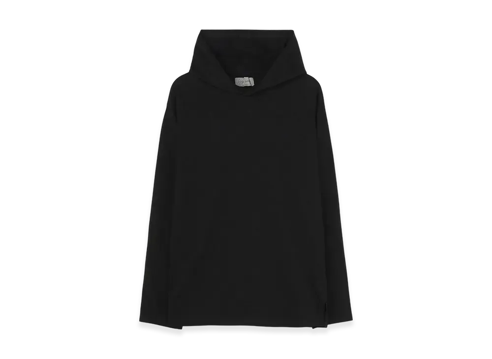 Yohji Yamamoto POUR HOMME 30/- Plain Stitch Hood Signature Print Hoodie "Black"