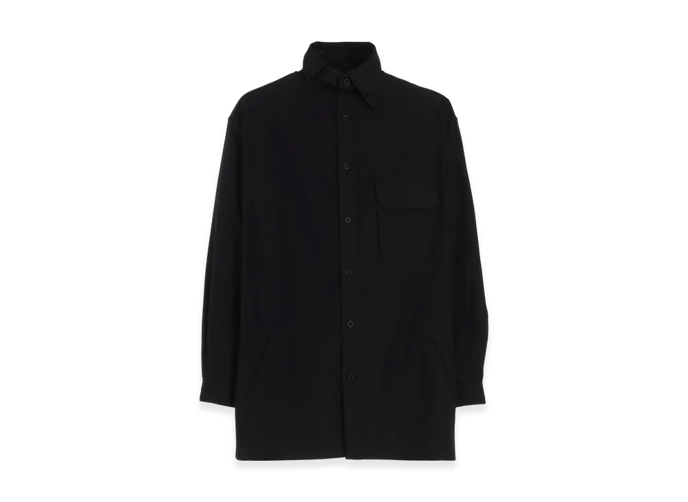 Yohji Yamamoto POUR HOMME Wide Twill Shrinkage Sparecollar Blouse "Black"