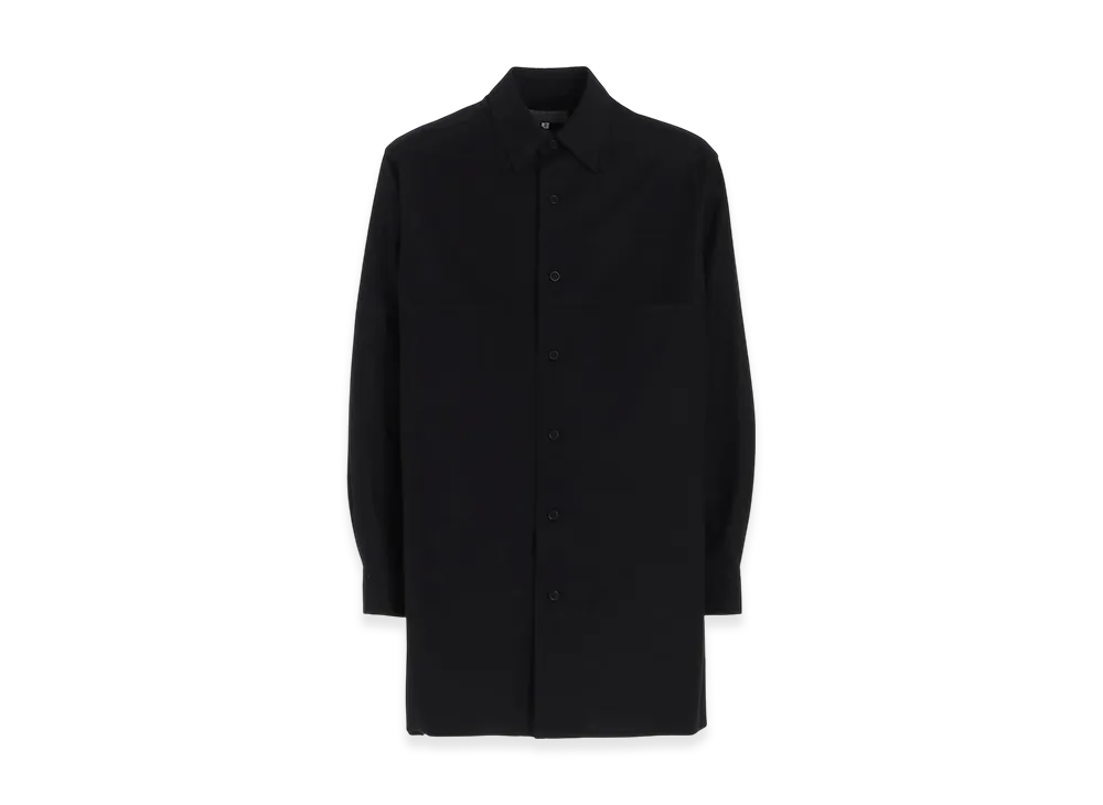 Yohji Yamamoto POUR HOMME Wide Twill Double Collar Oversize Shirt "Black"