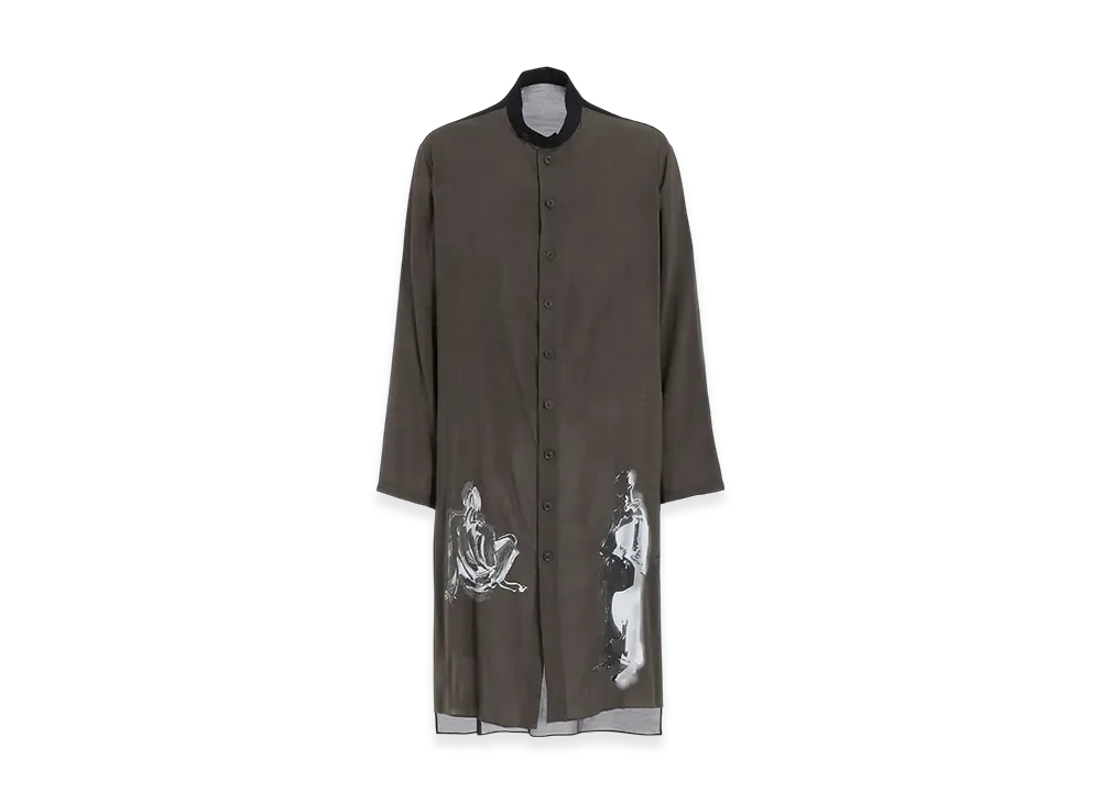 Yohji Yamamoto POUR HOMME Message Pt Long Blouse "Black"
