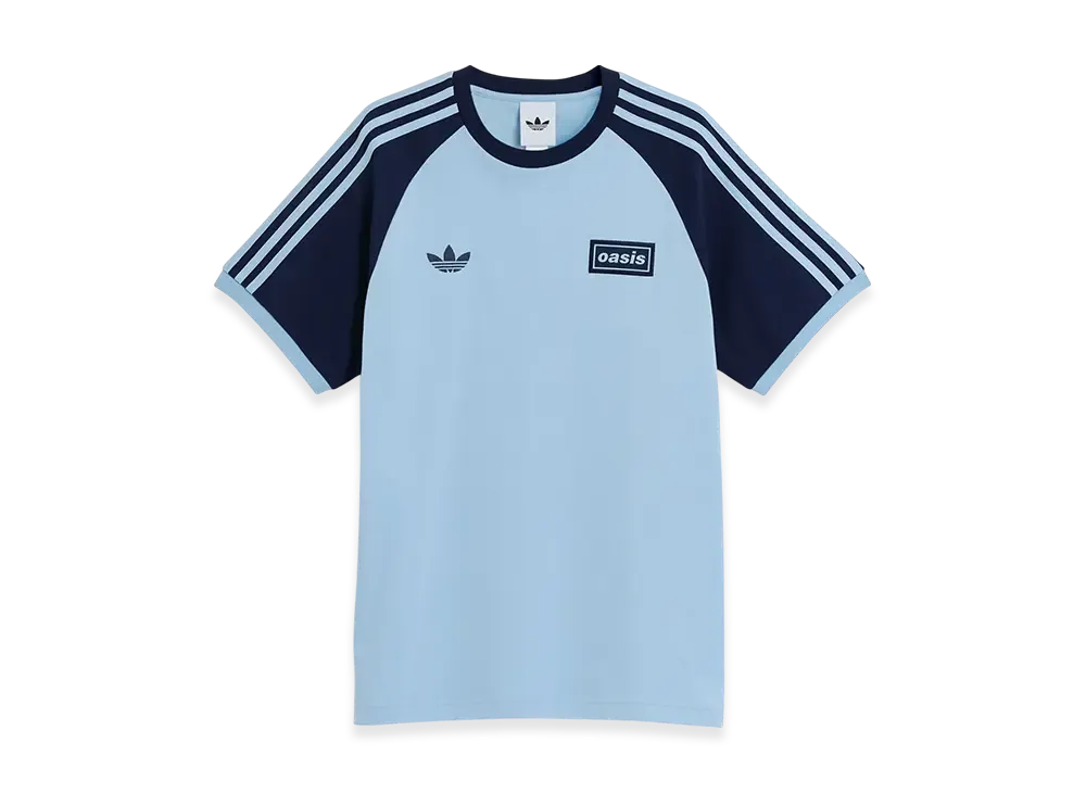 adidas x Oasis Tour 3-Stripes T-Shirt "Clear Sky/Night Indigo"