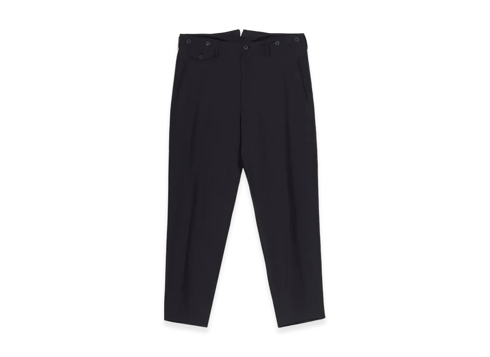 Yohji Yamamoto POUR HOMME Ry/Ny/Cu Lawn Suspender Slim Pants "Black"