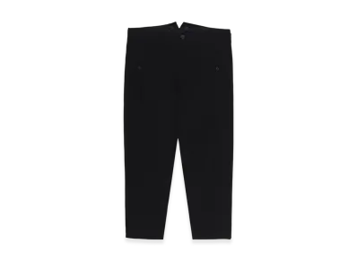 Yohji Yamamoto POUR HOMME C/L Uneven Thread Canvas Tab Detail Slim Pants "Black"