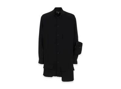 Yohji Yamamoto POUR HOMME Ta Tuxedo Stand Collar Pocket Blouse "Black"