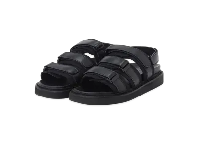 Yohji Yamamoto POUR HOMME Sheep/C Canvas Footbed Sandal "Black/Black"