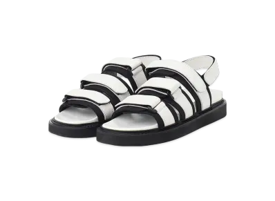 Yohji Yamamoto POUR HOMME Sheep/C Canvas Footbed Sandal "White/Black"