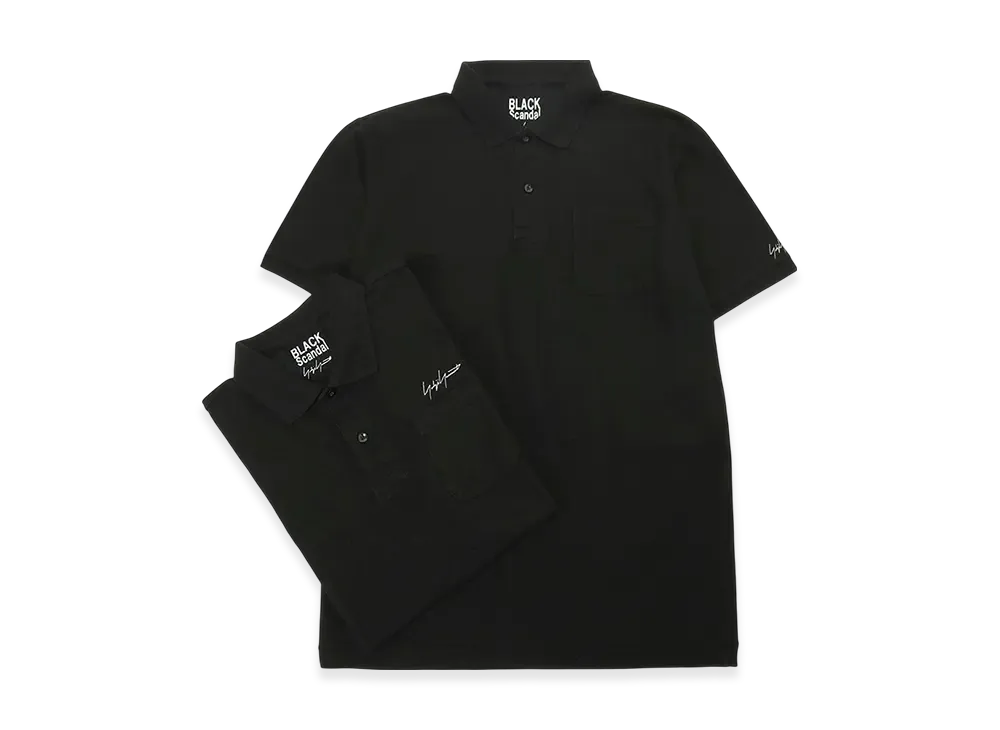 Yohji Yamamoto POUR HOMME 2Pieces Pack Signature Embroidery Polo Shirts "Black"