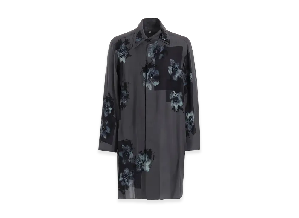 Yohji Yamamoto POUR HOMME Small Flowers 3Collar Shirt "Gray"