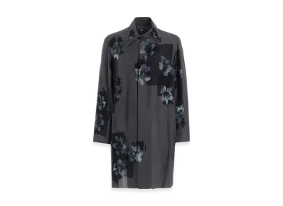 Yohji Yamamoto POUR HOMME Small Flowers 3Collar Shirt "Gray"