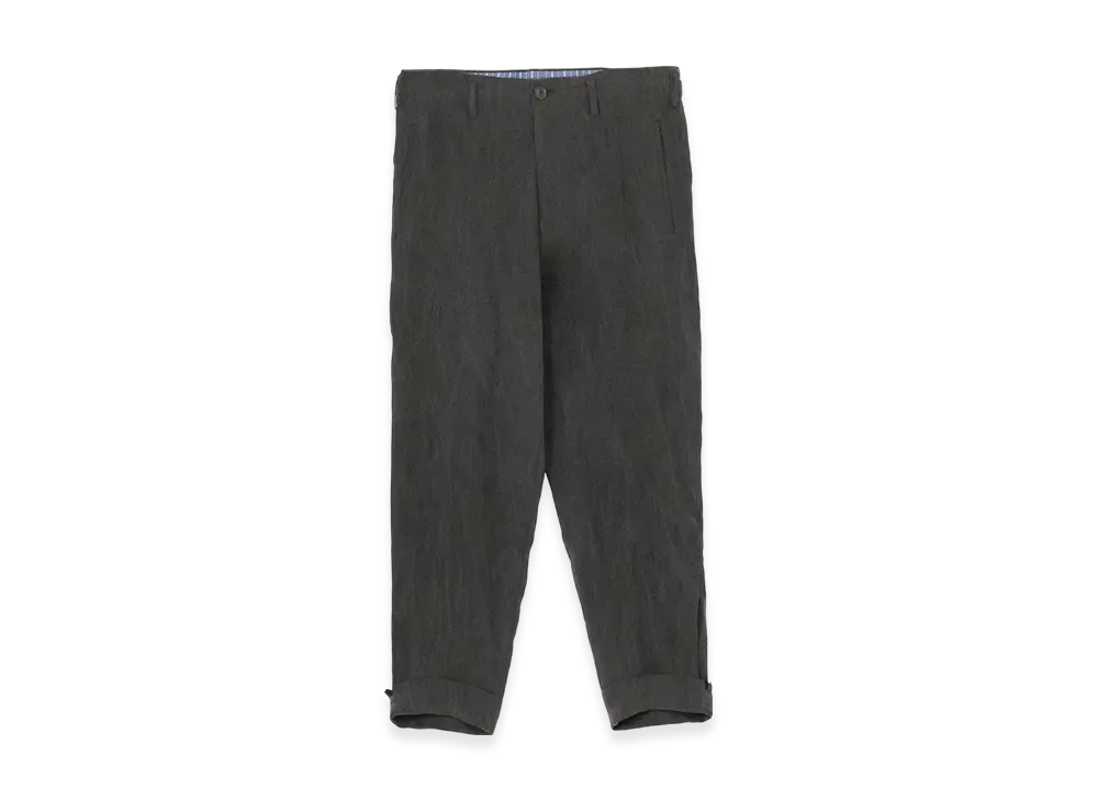 Yohji Yamamoto POUR HOMME 60 Flax Ink Tab Detail Slim Pants "Black"