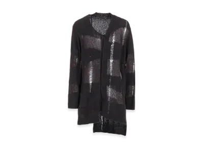 Yohji Yamamoto POUR HOMME 5G Randome Damage Processed Cardigan "Charcoal"