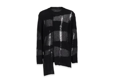 Yohji Yamamoto POUR HOMME 5G Random Damage Processed Pullover "Black"