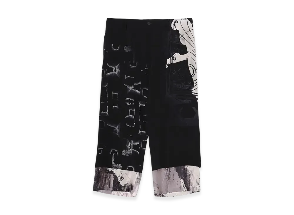 Yohji Yamamoto POUR HOMME Layered Print Pants "Black"