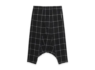 Yohji Yamamoto POUR HOMME Simple Check Black Plaid Sarrouel Pants "Black"