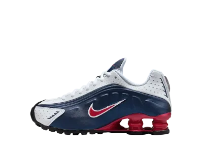 Nike GS Shox R4 "Midnight Navy/White/Metallic Silver/Gym Red"