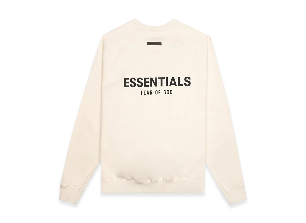 FEAR OF GOD Essentials Logo Crew Sweat Fleece Shirts "Beige"