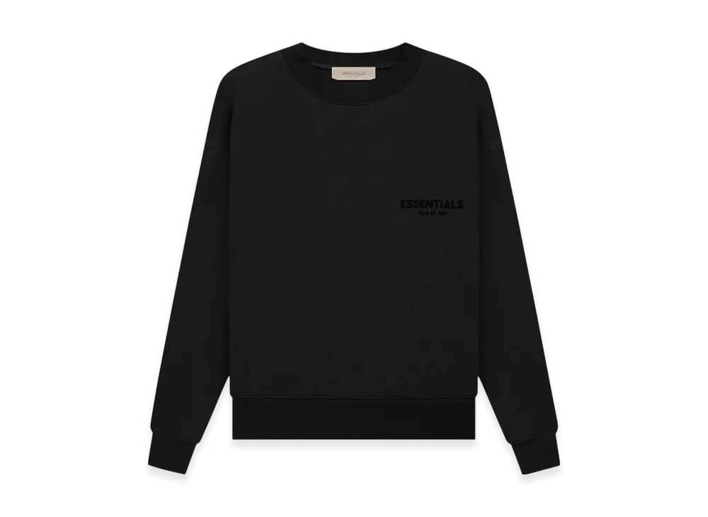 FEAR OF GOD Essentials Logo Crew Sweat Fleece Shirts "Black"