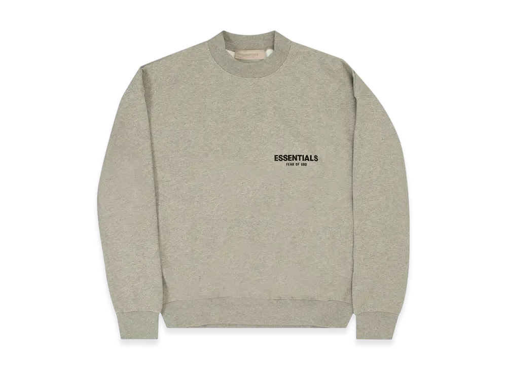 FEAR OF GOD Essentials Logo Crew Sweat Fleece Shirts "Grey"