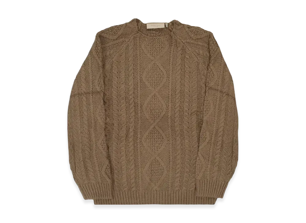 FEAR OF GOD Essentials Cable Knit Sweater "Wood"