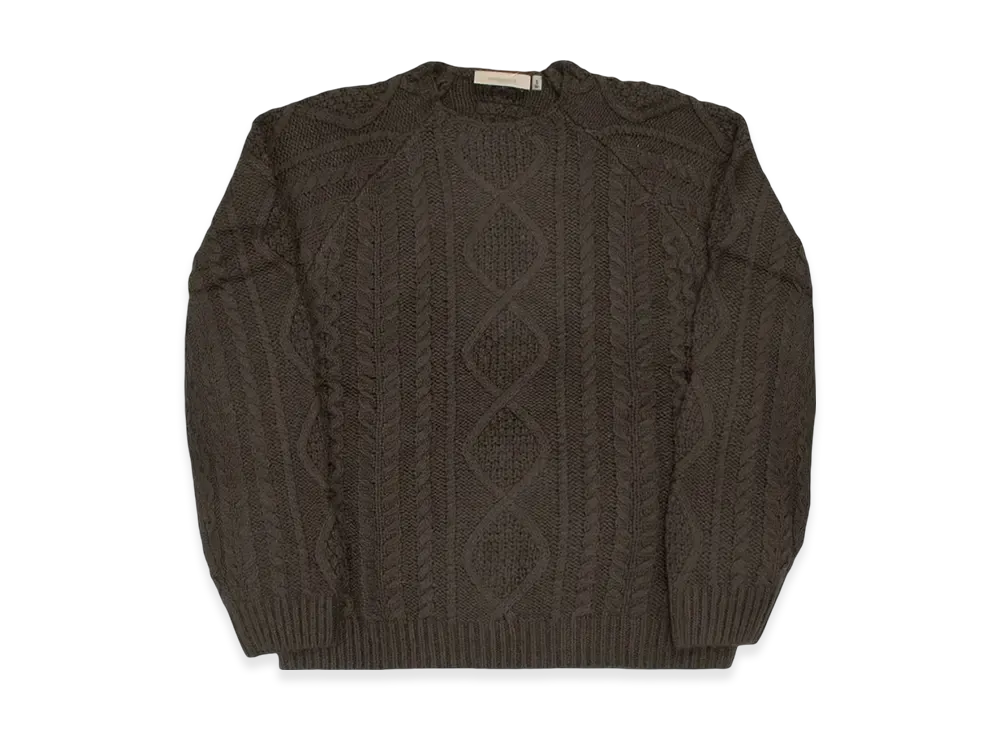 FEAR OF GOD Essentials Cable Knit Sweater "Off Black"