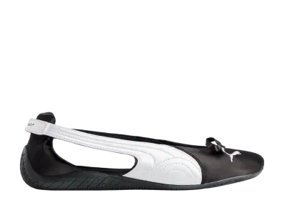 バレンシアガ × プーマ ウィメンズ スピードキャット バレエ サテン "ブラック/ホワイト"