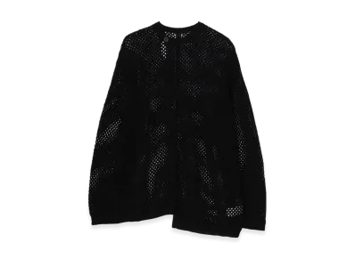 Yohji Yamamoto POUR HOMME 5G Hemmed Pattern Mesh Panel Pullover "Black"