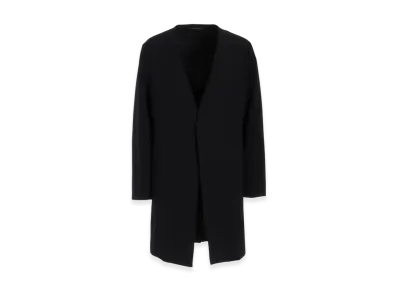 Yohji Yamamoto POUR HOMME Wool Gabardine Nocollar Jacket "Black"