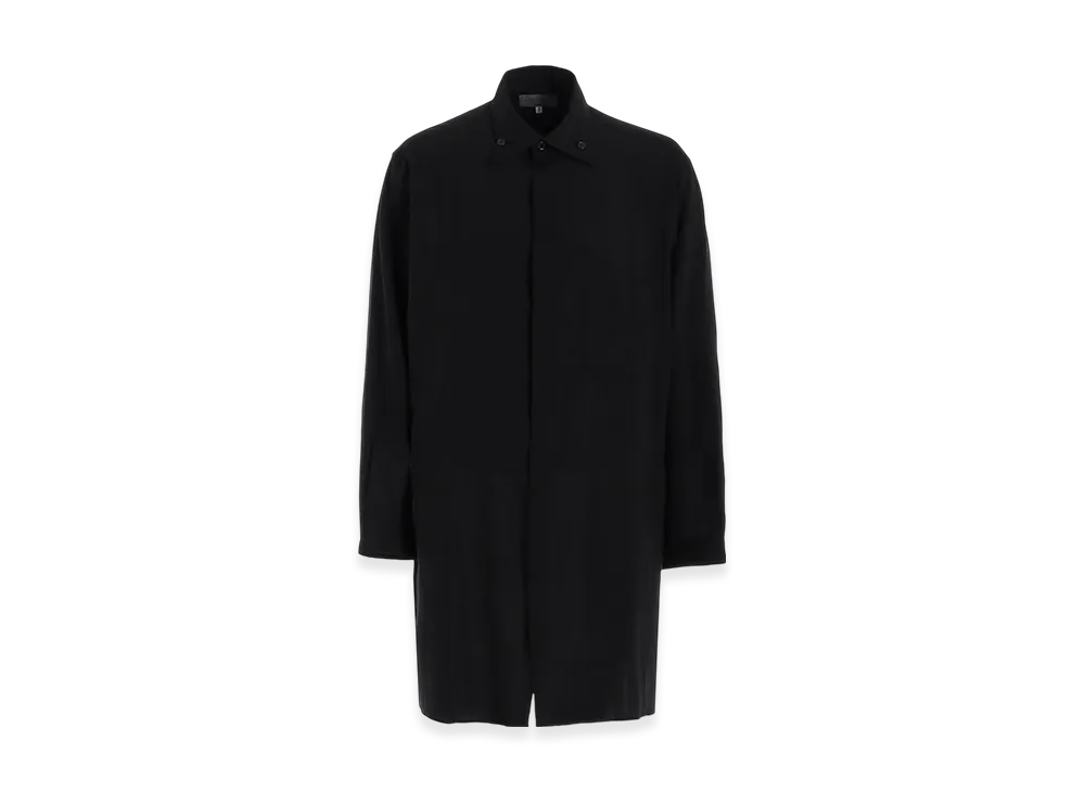 Yohji Yamamoto POUR HOMME Cellulose Lawn BK Loop BD Placket Shirt "Black"