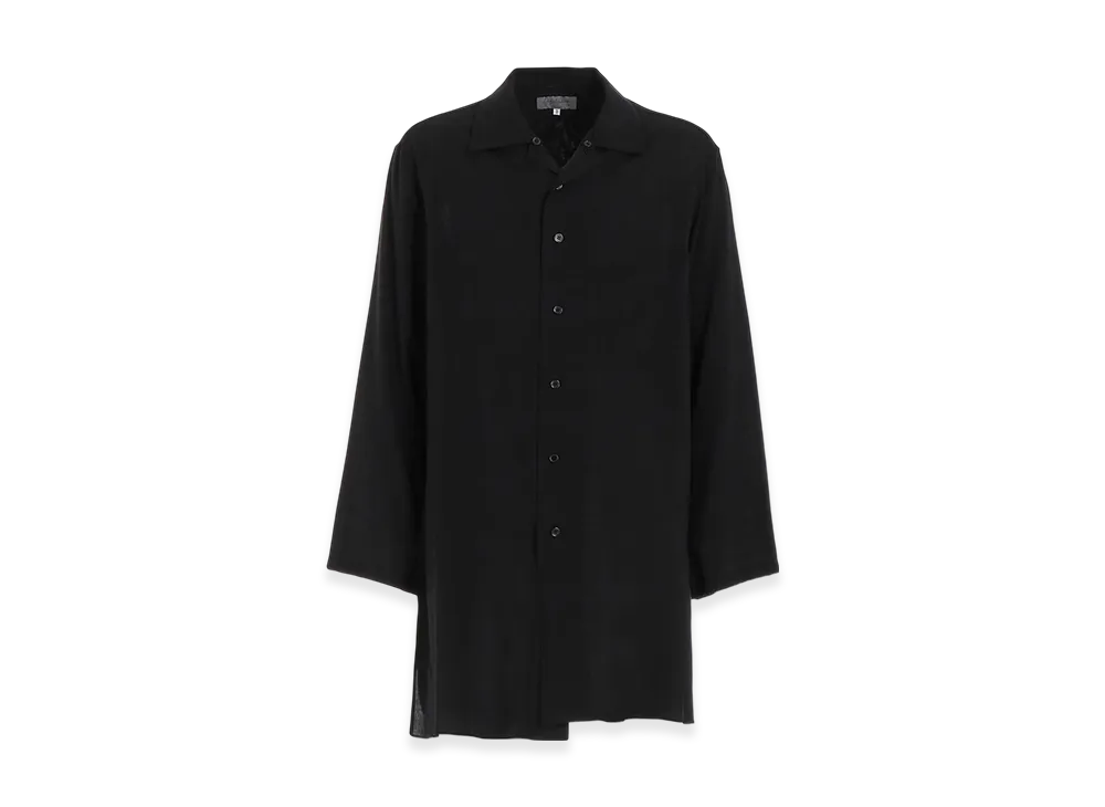 Yohji Yamamoto POUR HOMME Cellulose Lawn BK Button Collar Blouse "Black"
