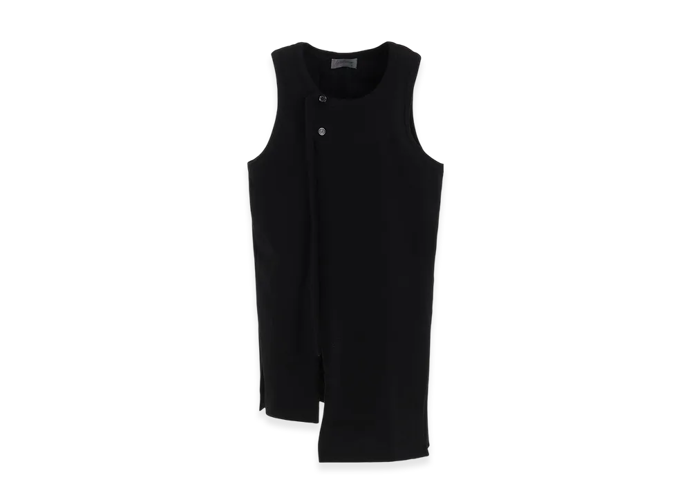 Yohji Yamamoto POUR HOMME American Single Jersey Binder Sleeveless T "Black"