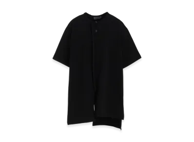 Yohji Yamamoto POUR HOMME American Single Jersey Binder Henry Neck SS T "Black"