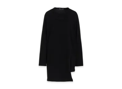 Yohji Yamamoto POUR HOMME Combed Single Jersey Slit Detail L Sleeve T A "Black"