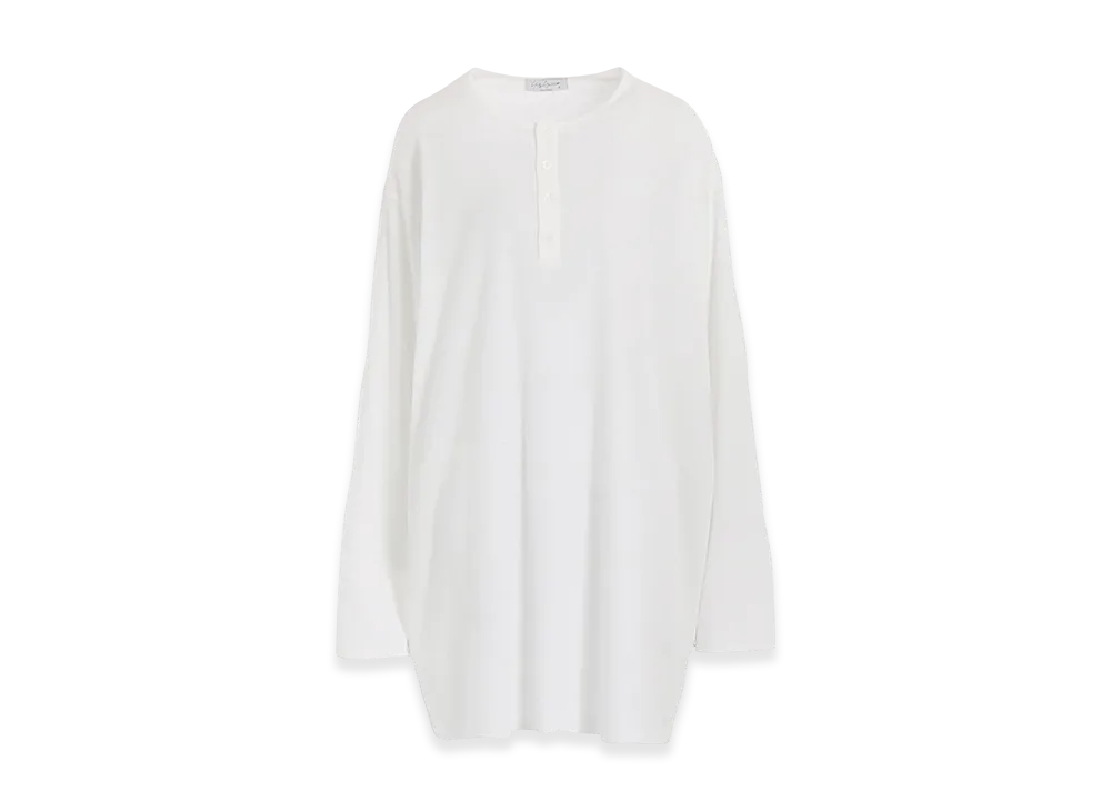 Yohji Yamamoto POUR HOMME Ly/C MVS Spiral Henry Neck LS T "White"