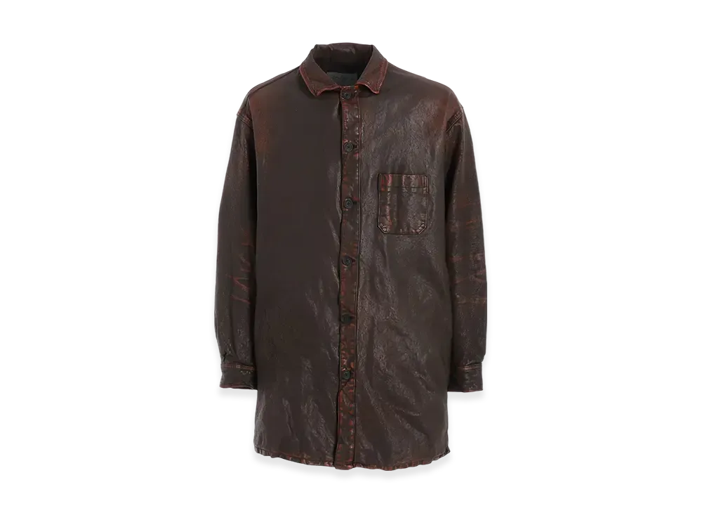 Yohji Yamamoto POUR HOMME Backlash Mimosa Garment Dyed Shirt Blousons "Dark Brown"