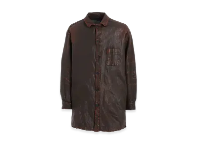 Yohji Yamamoto POUR HOMME Backlash Mimosa Garment Dyed Shirt Blousons "Dark Brown"
