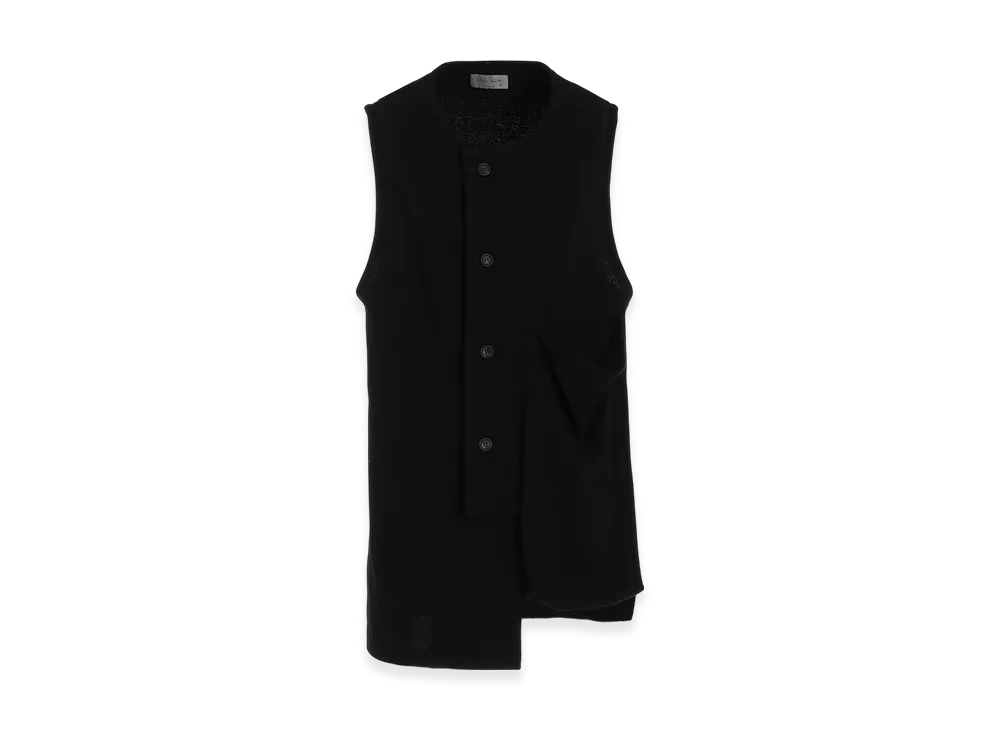 Yohji Yamamoto POUR HOMME Horizontal Decay Big Pocket Vest "Black"