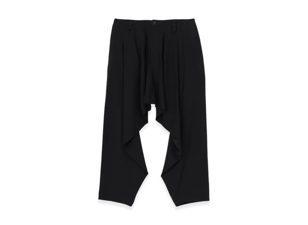 Yohji Yamamoto POUR HOMME Wool Gabardine Drape Pants "Black"