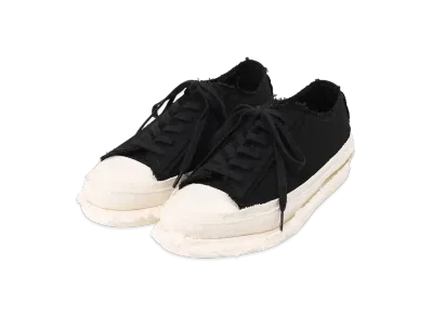 Yohji Yamamoto POUR HOMME 8/C Canvas B Low Top Lace Up Sneaker "Black/White"
