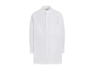 Yohji Yamamoto POUR HOMME Chain Stitch Broad No Collar Blouse "White"