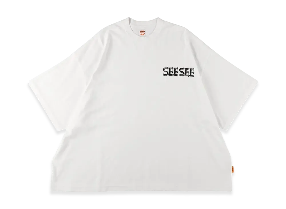 SEE SEE Big Flat Tee Reflector Font Logo "White"