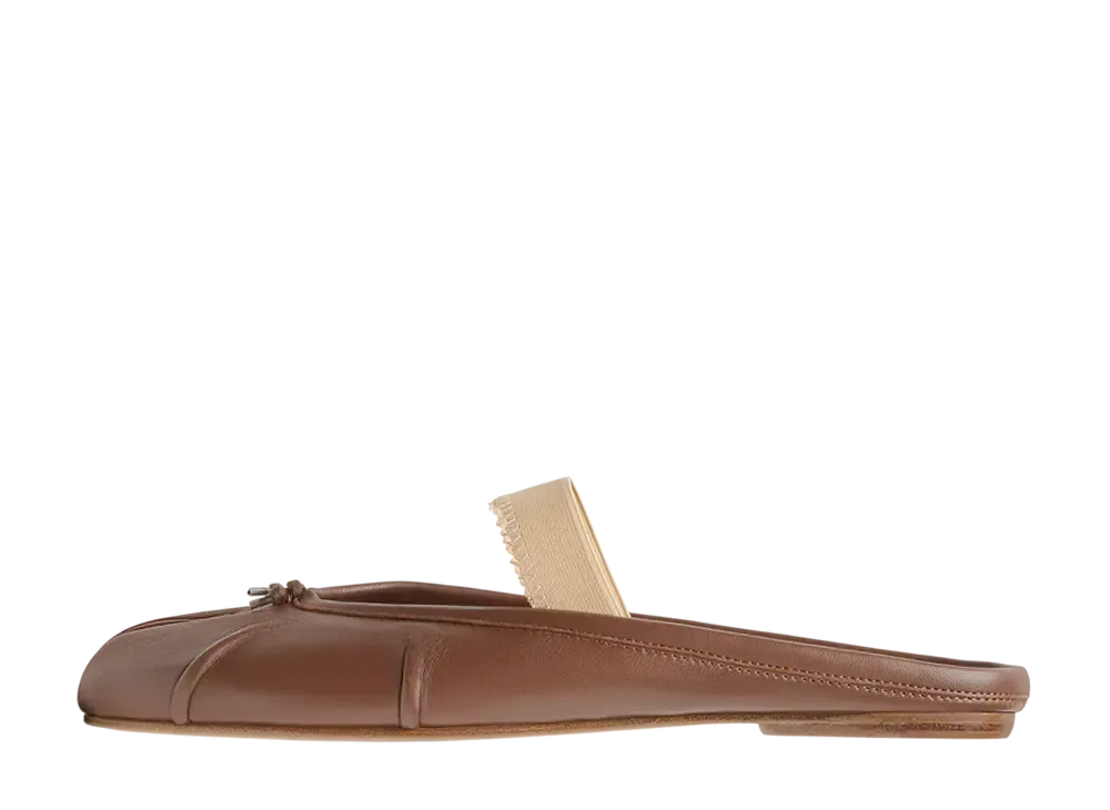 Maison Margiela Women's Tabi Elastic Band Mule "Warm Coffee/Nude"