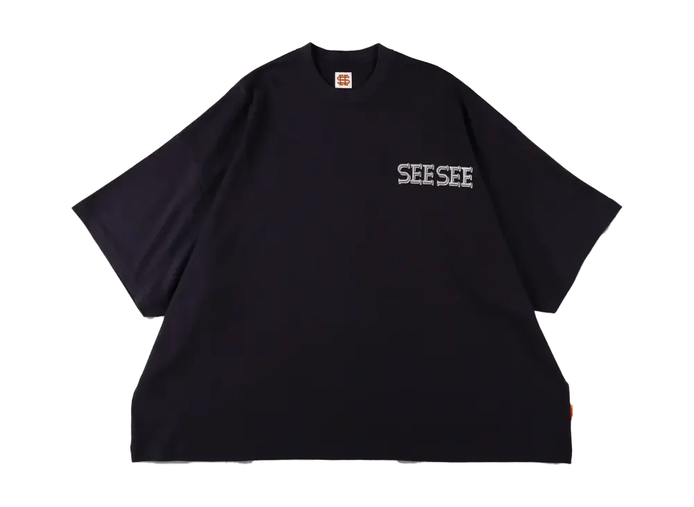 SEE SEE Big Flat Tee Reflector Font Logo "Navy"