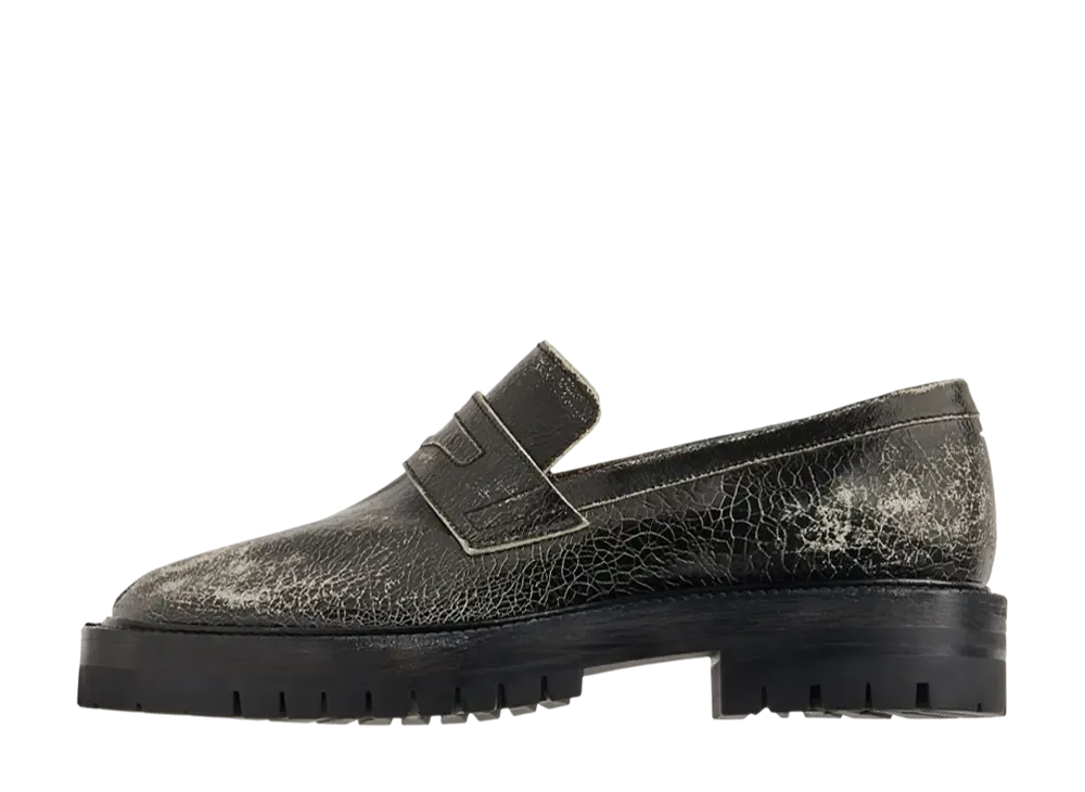 メゾンマルジェラ ウィメンズ タビ  カントリー ローファー "ブラック/ホワイト"